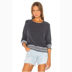 Anthropologie Monrow Smocked Raglan Sweatshirt, Medium, Loungewear Comfort USA